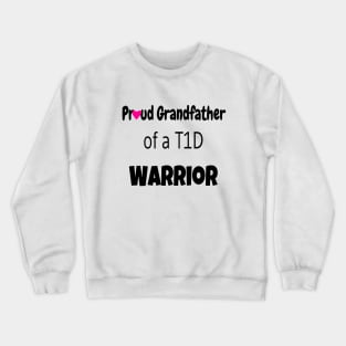 Proud Grandfather - Black Text - Pink Heart Crewneck Sweatshirt